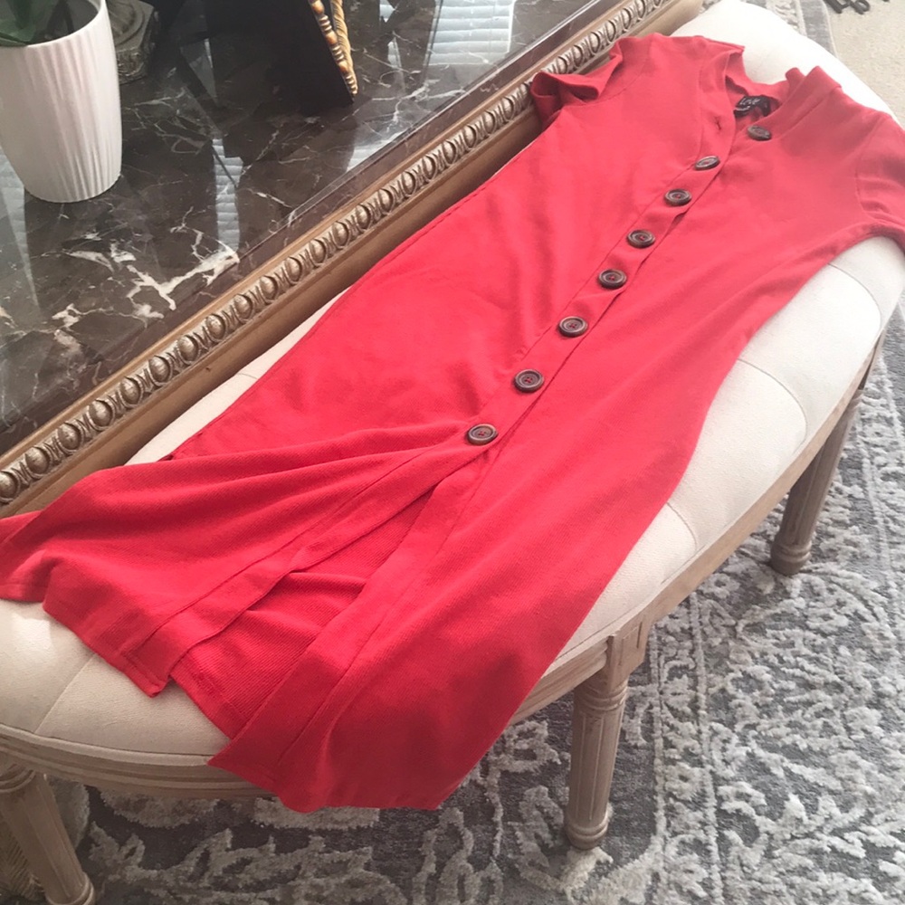 Red Button-Up Dress